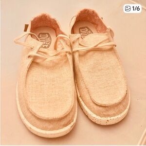 Hey Dude Women's Chambray Shoes - Cream size 9
